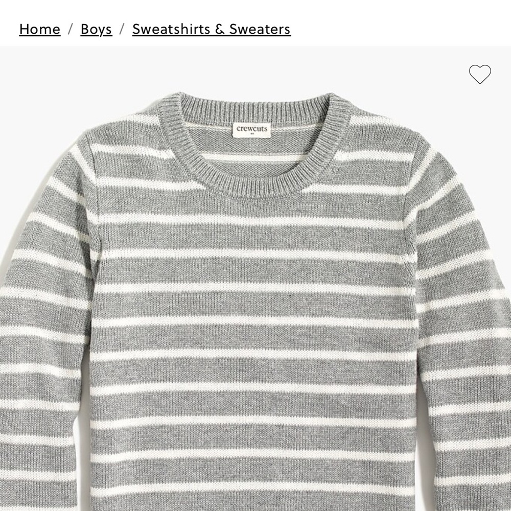 J. Crew Nautical Gray and White Striped Sweater